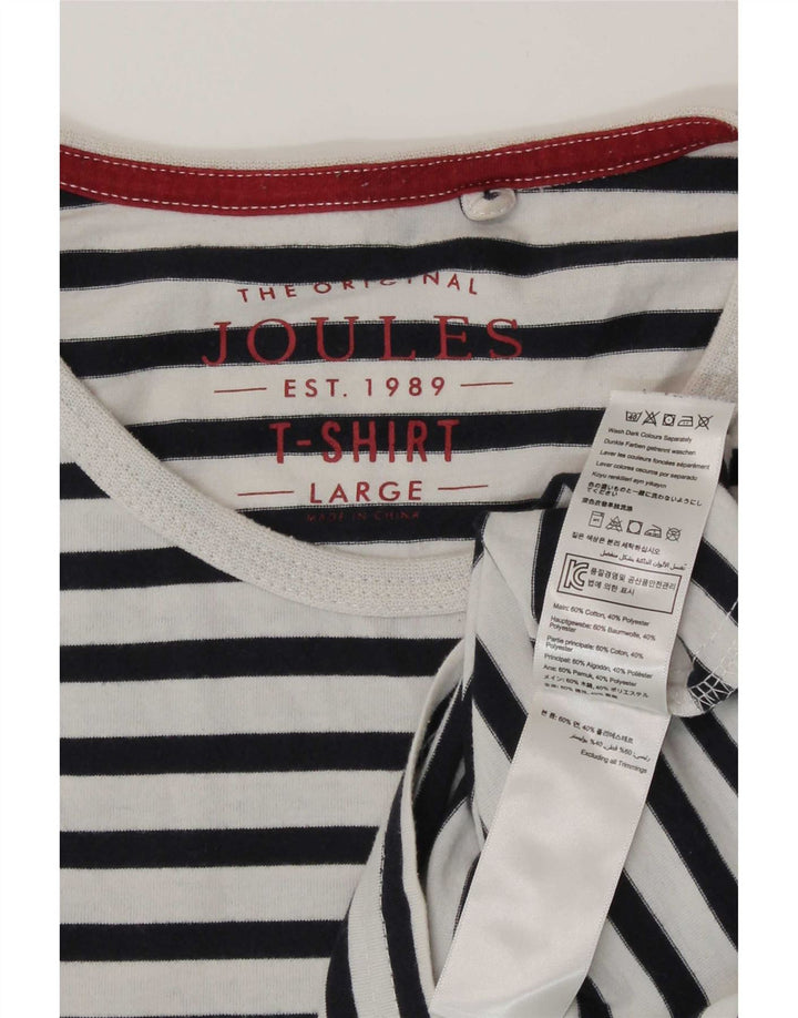 Joules Herre T-shirt Top Stor marineblå stribet bomuld