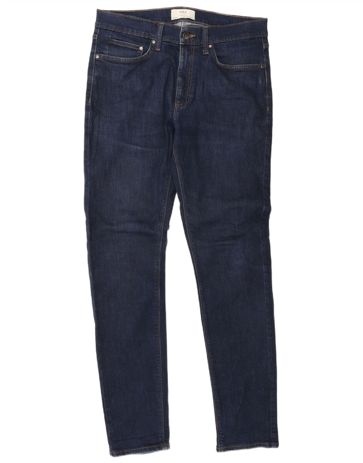 Marks & Spencer Herre Slim Jeans W32 L33 Marineblå Bomuld