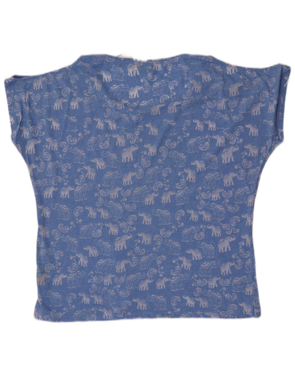 M&Co Kvinder Off Shoulder Grafisk Bluse Top UK 16 Large Blue Floral