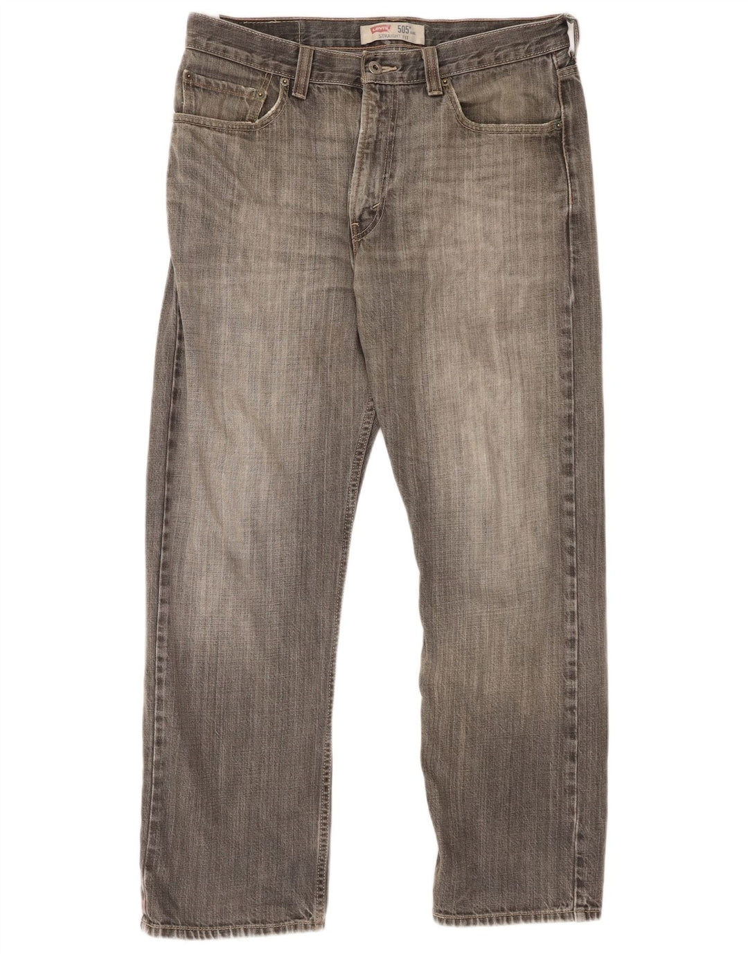 LEVI'S Herre 505 Straight Jeans W33 L30 Grå Bomuld