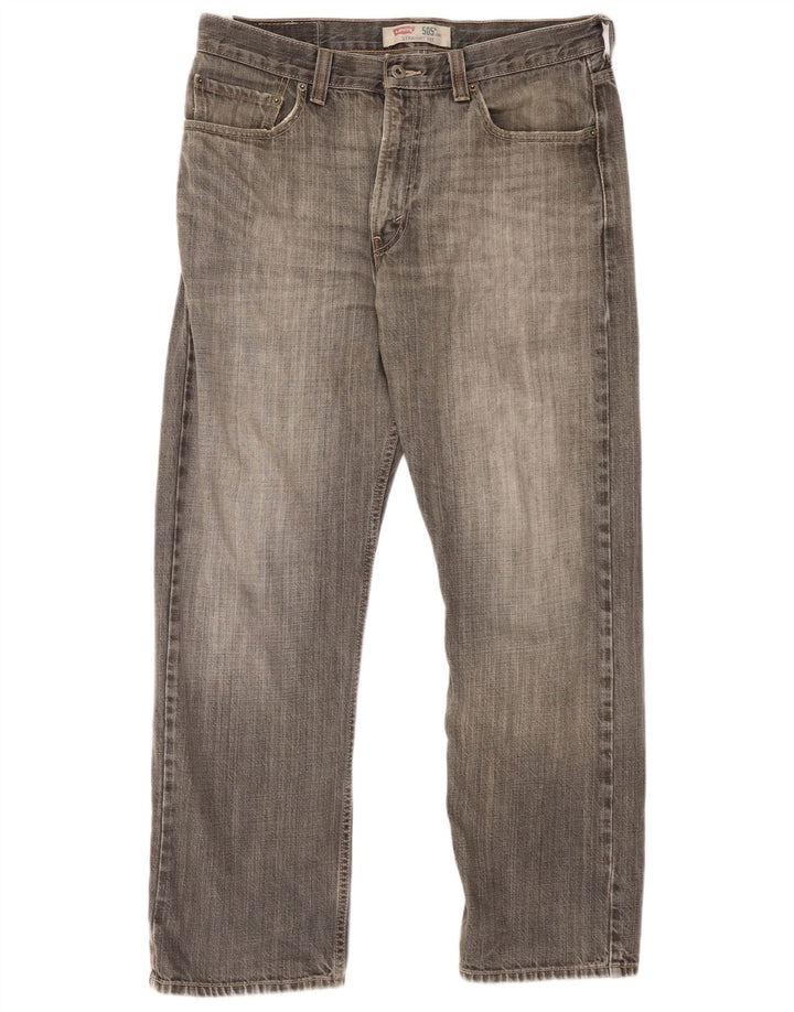LEVI'S Herre 505 Straight Jeans W33 L30 Grå Bomuld