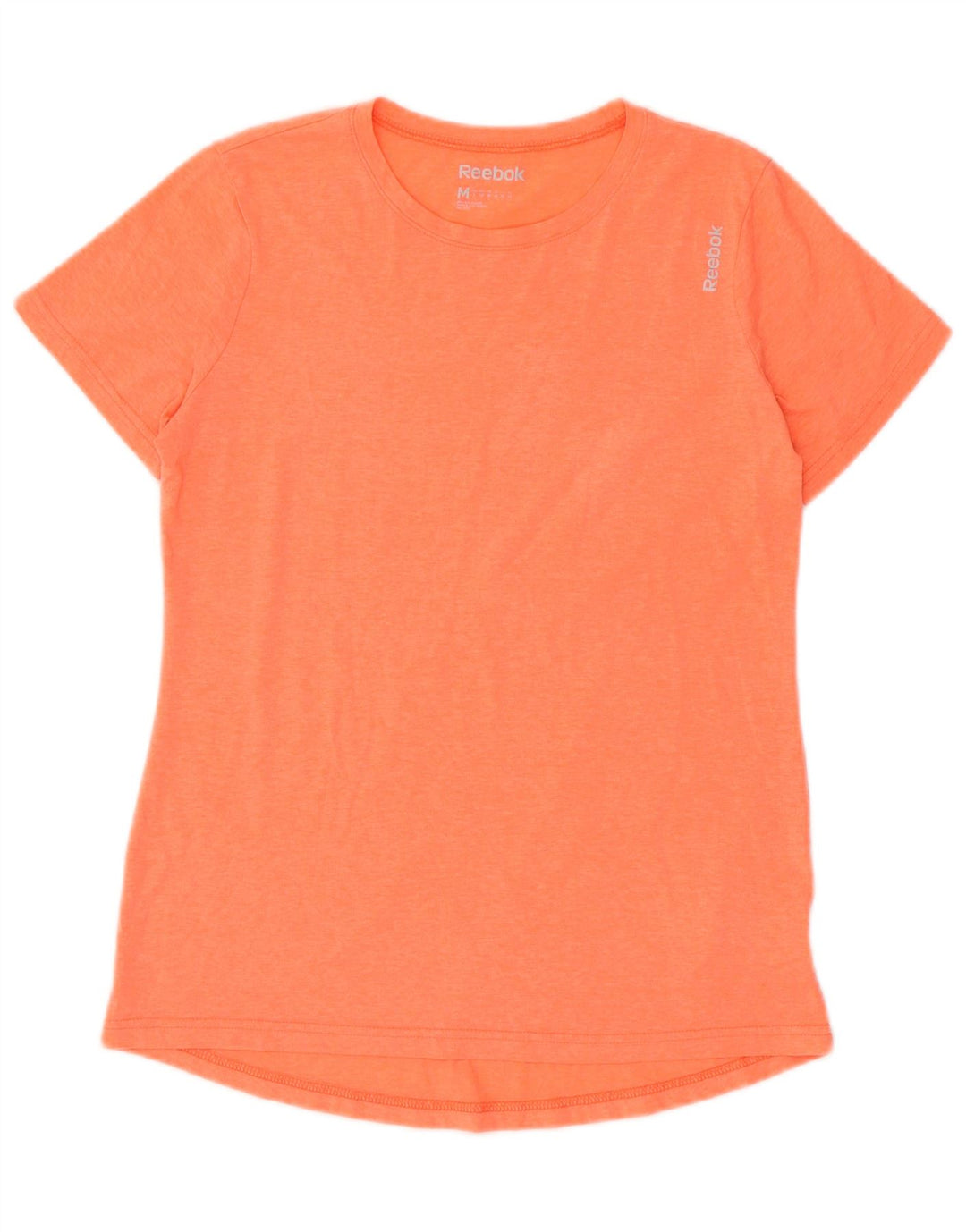 REEBOK Dame T-Shirt Top UK 12 Medium Orange Flecked Polyester