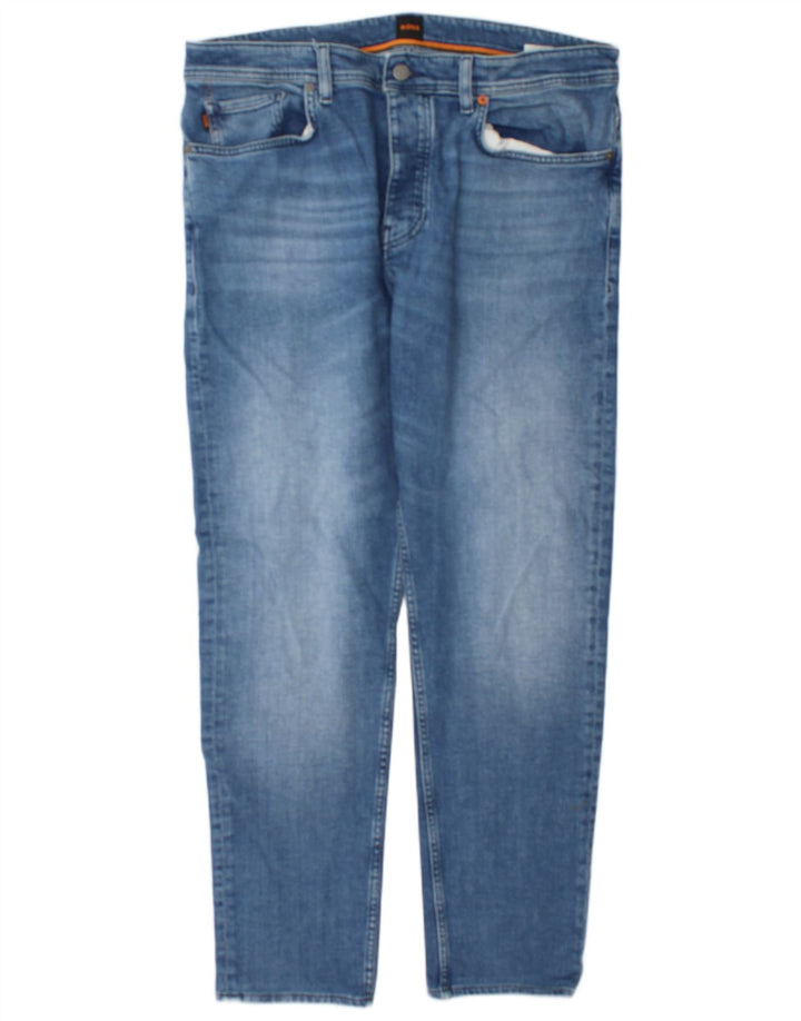 Hugo Boss Herre Slim Jeans W36 L32 Blå Bomuld