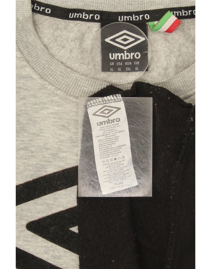 UMBRO Mens Graphic Sweatshirt Jumper XL Black Colourblock Cotton Vintage Umbro and Second-Hand Umbro from Messina Hembry 