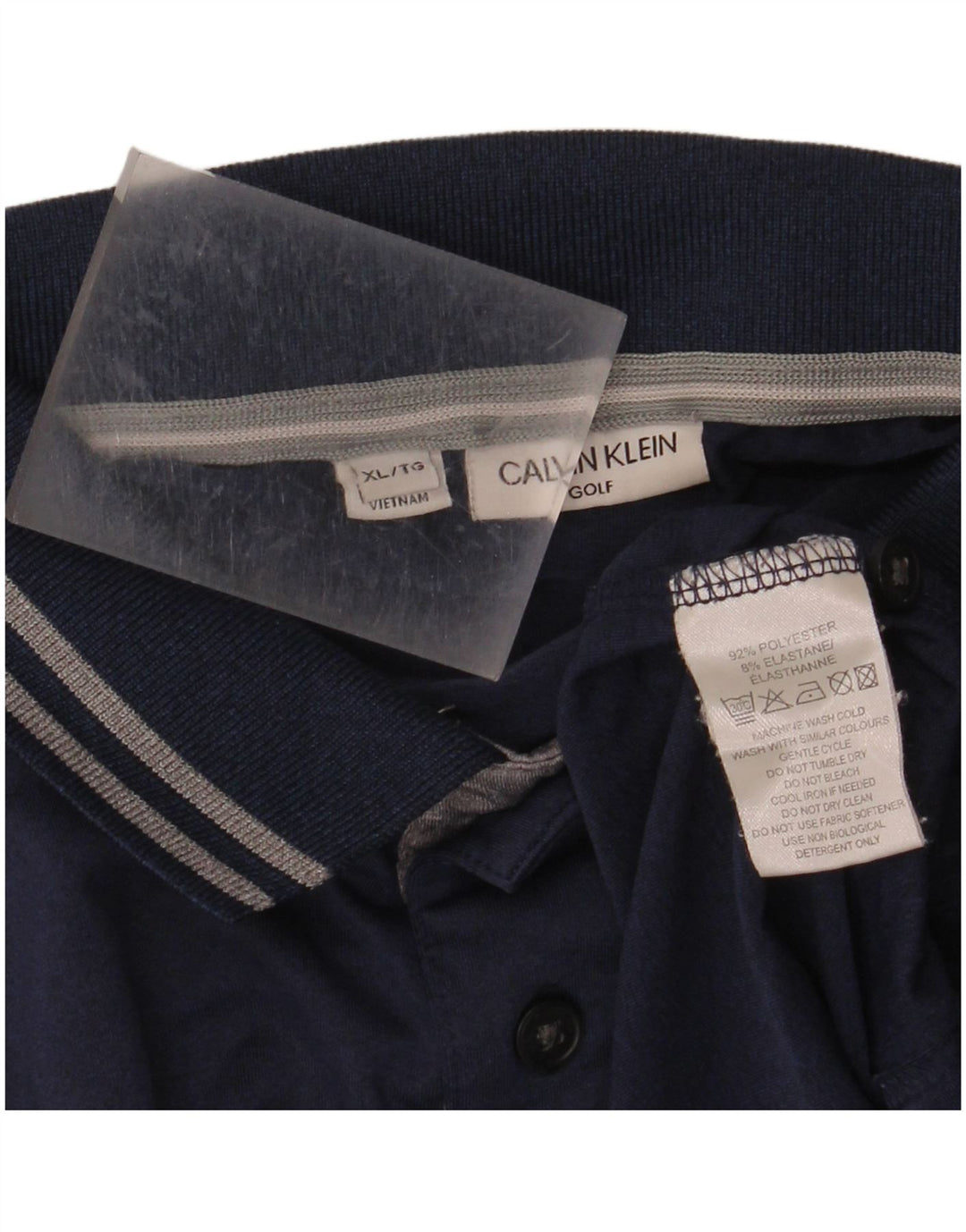 CALVIN KLEIN Herre golf polo shirt XL marineblå polyester