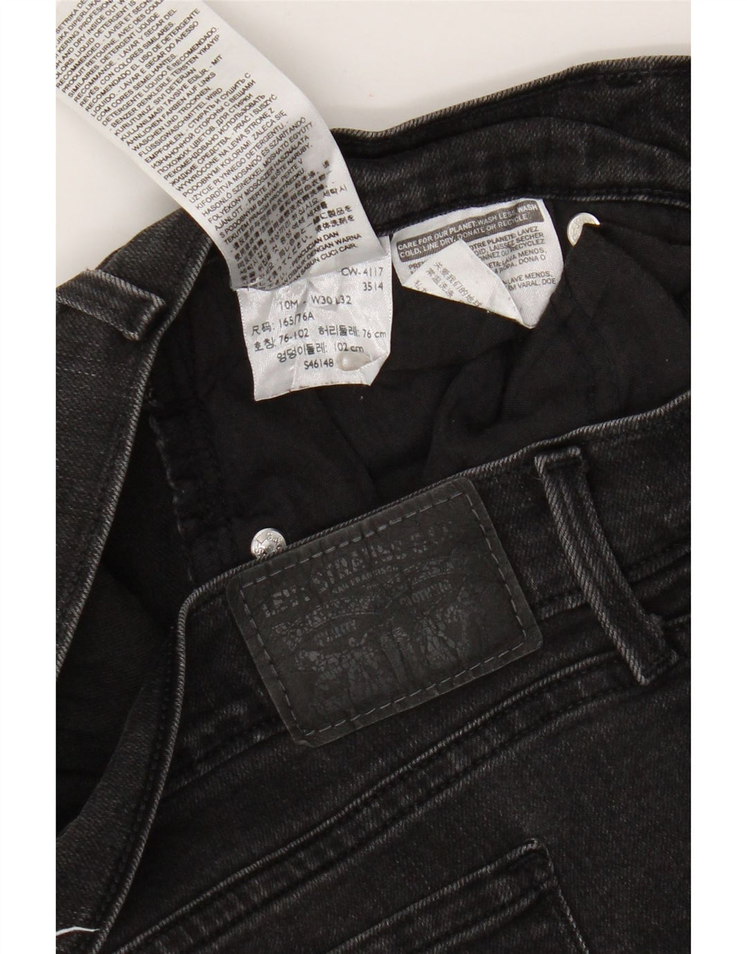 Levi's Dame 505 Straight Jeans W30 L32 Sort Bomuld