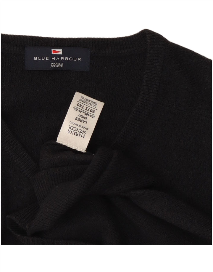Marks & Spencer Herre Blue Harbor V-hals sweater Large Navy Blue