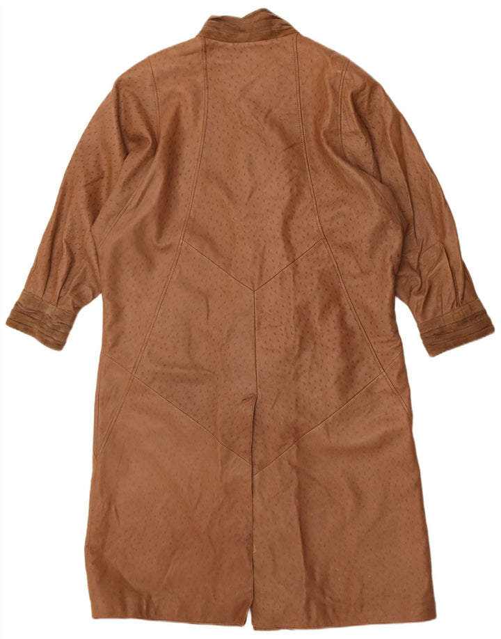 Vintage oversized læderfrakke til kvinder EU 40 medium beige læder