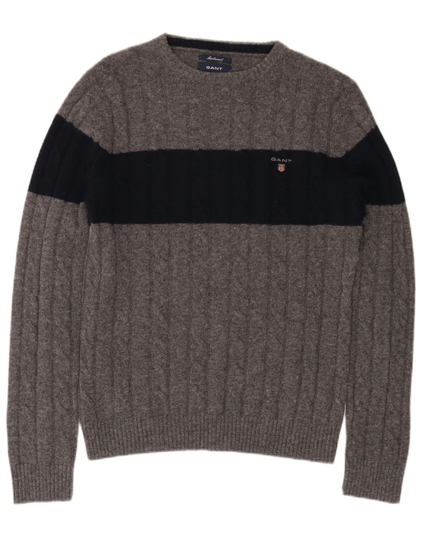 GANT Dame sweater med rund hals, UK 14 Medium Grey Colourblock
