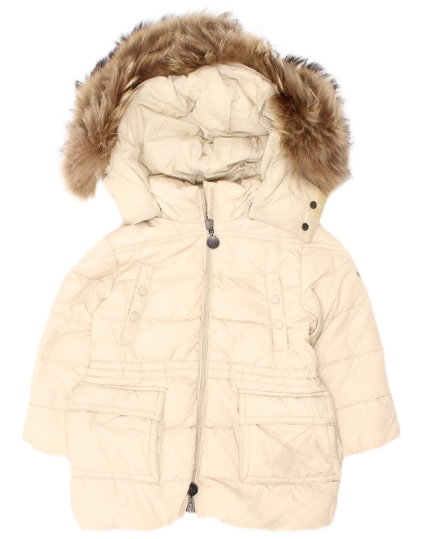 Moncler Baby Piger Hætte Polstret Jakke 18-24 Måneder Hvid Polyamid