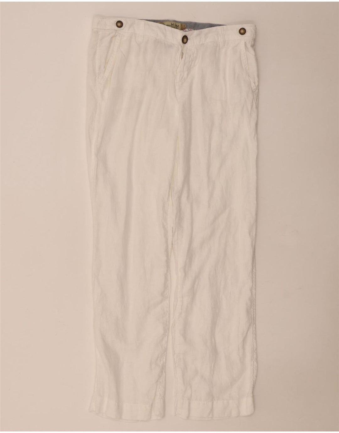Fat Face Dame lige Chino Bukser UK 12 Medium W34 L31 White Linen