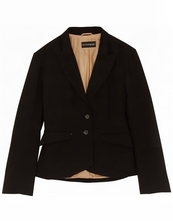 Marks & Spencer Womens Autograph 2 Button Blazer Jacket UK 8 Small Black