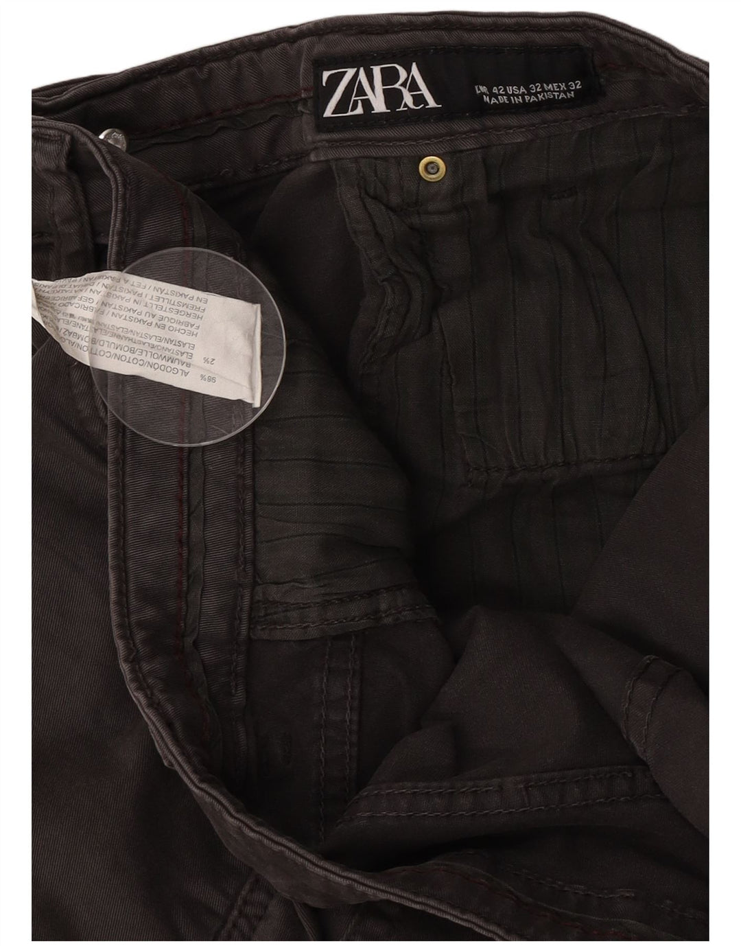Zara Herre Slim Jeans EU 42 Large W32 L30 Brun Bomuld