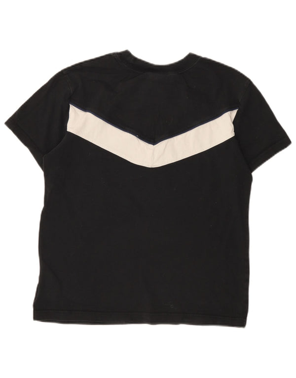 Nike grafisk T-shirt top til kvinder, UK 6 XS Sort Colourblock Bomuld