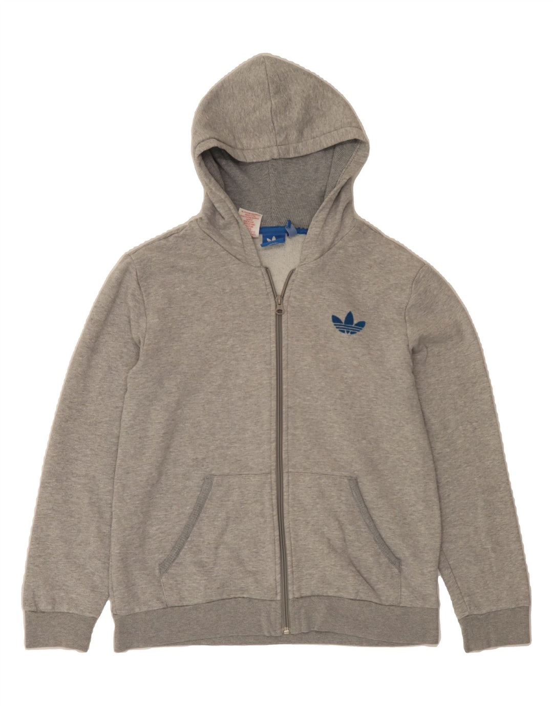 ADIDAS Boys Graphic Zip Hoodie Sweater 13-14 Years Grey Vintage Adidas and Second-Hand Adidas from Messina Hembry 