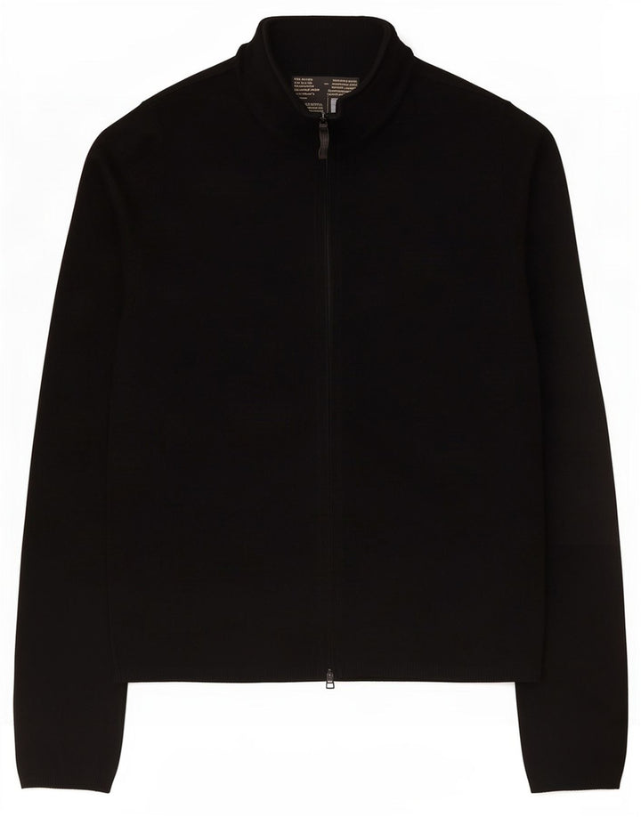 Zara Dame Cardigan Sweater UK 12 Medium Black Rayon