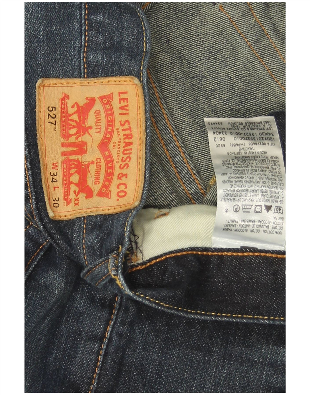 Levi's Herre 527 Bootcut Jeans W34 L30 Marineblå Bomuld