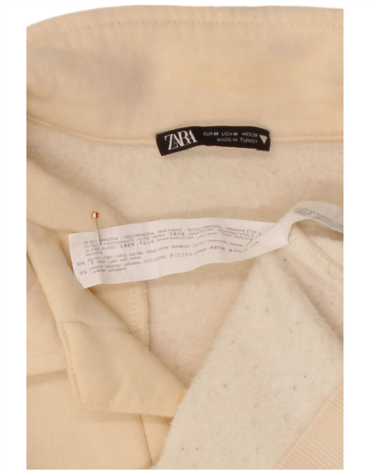 ZARA Mens Graphic Sweatshirt Jumper Medium Off White Cotton