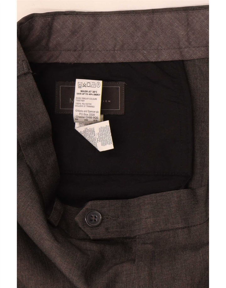 Marks & Spencer Herre Regular Fit Suit Bukser W38 L31 Grå polyester