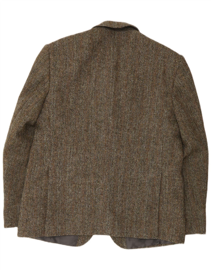 HARRIS TWEED Herre 2-knaps blazerjakke UK 46 3XL Grøn sildebensuld