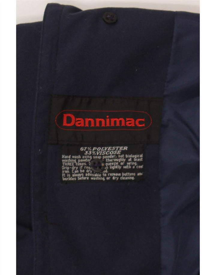 DANNIMAC Mens Trench Coat UK 44 2XL Navy Blue Polyester