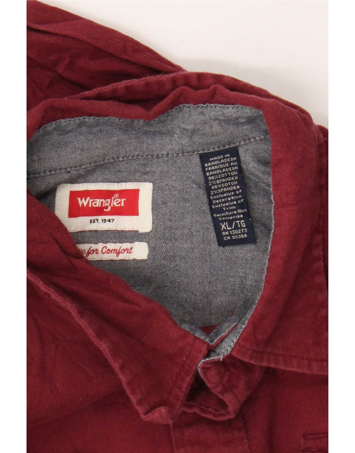 Wrangler herreskjorte XL Bourgogne bomuld