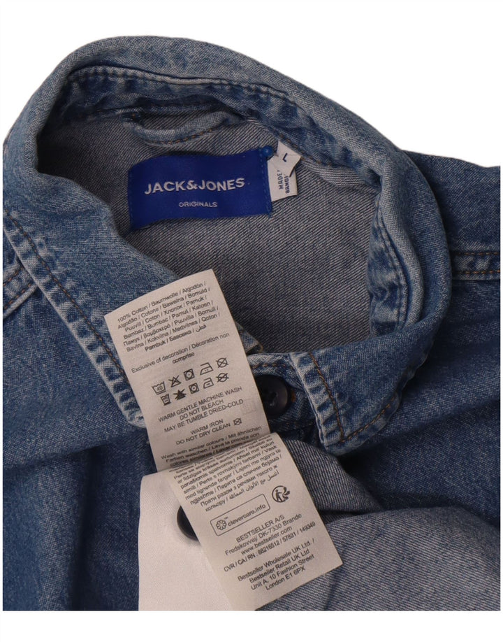 Jack & Jones Herre denimskjorte Stor blå bomuld