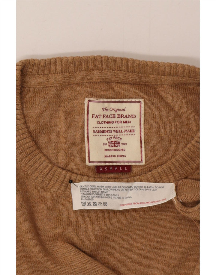 Fedt ansigt til mænd med rund hals sweater XS brun bomuld