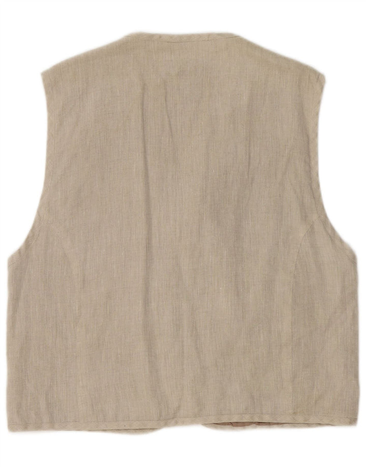 Haupt Herre Grafisk Vest Stor Beige Patchwork Bomuld