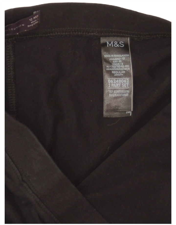 Marks & Spencer Dame Leggings UK 12 Medium Sort Bomuld
