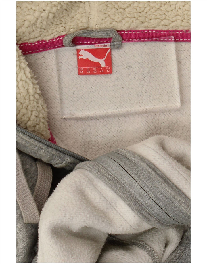 PUMA hættetrøje med lynlås til kvinder UK 12 Medium Grey Flecked