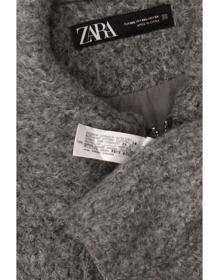 Zara Womens Crop Bomber Jacket UK 20 2XL Grå Polyester