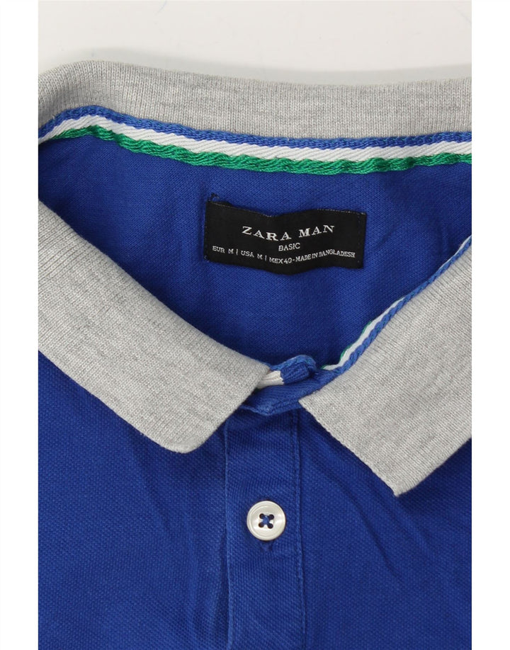 ZARA Mens Polo Shirt Medium Blue Vintage Zara and Second-Hand Zara from Messina Hembry 
