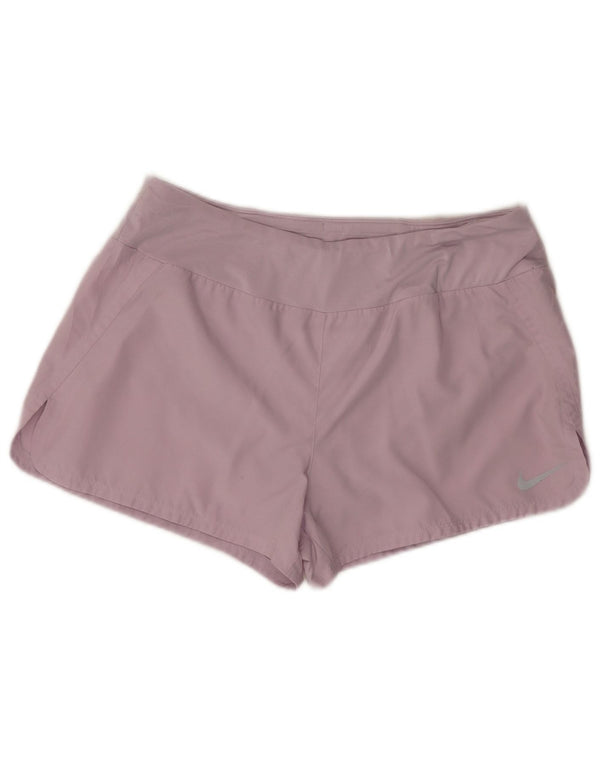 Nike Dame Dri Fit sportsshorts UK 14 Large Purple Polyester