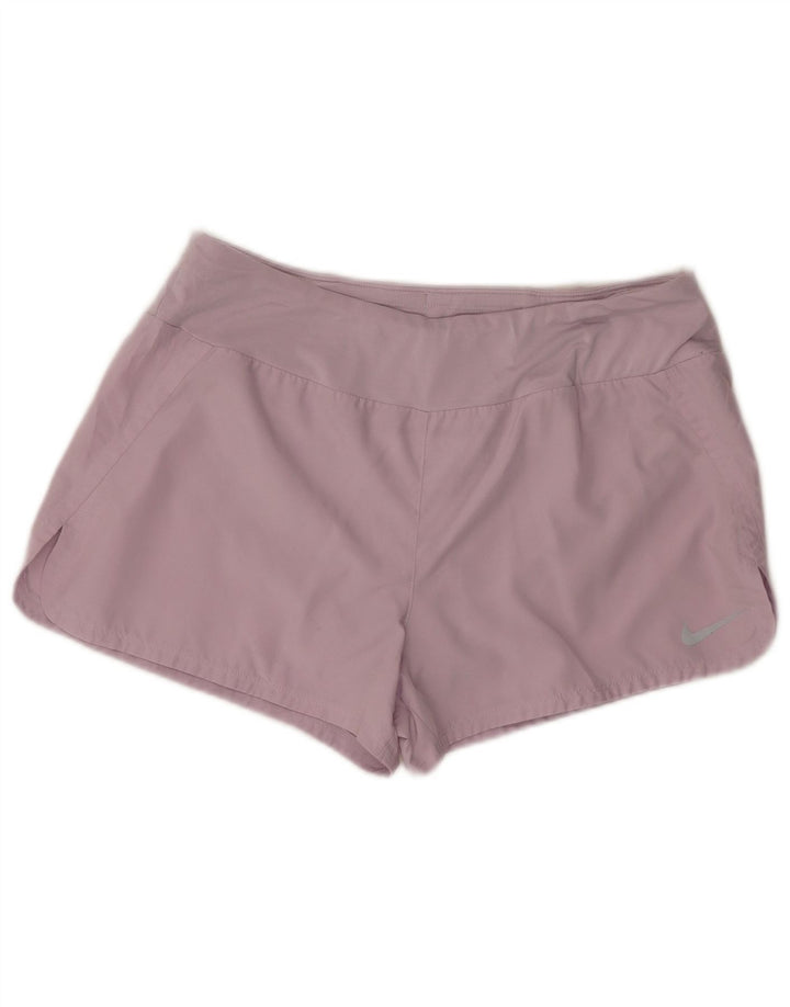 Nike Dame Dri Fit sportsshorts UK 14 Large Purple Polyester