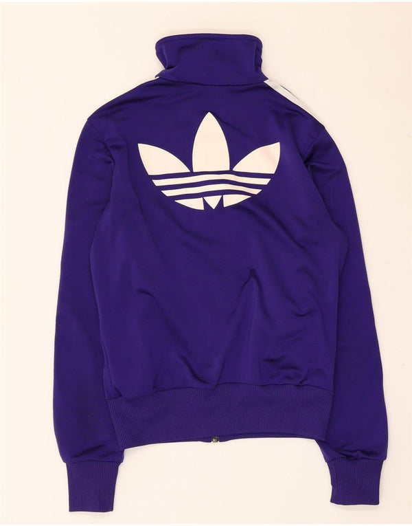 Adidas Womens Graphic Tracksuit Top Jacket EU 36 Small Purple Polyester