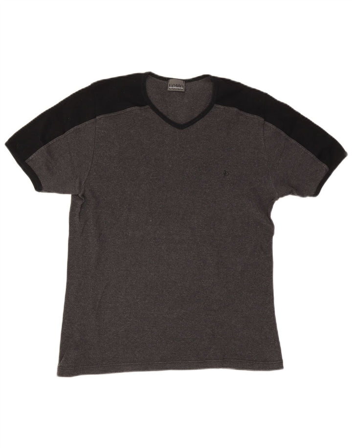 Roccobarocco Herre T-Shirt Top Stor Grå Colourblock Bomuld
