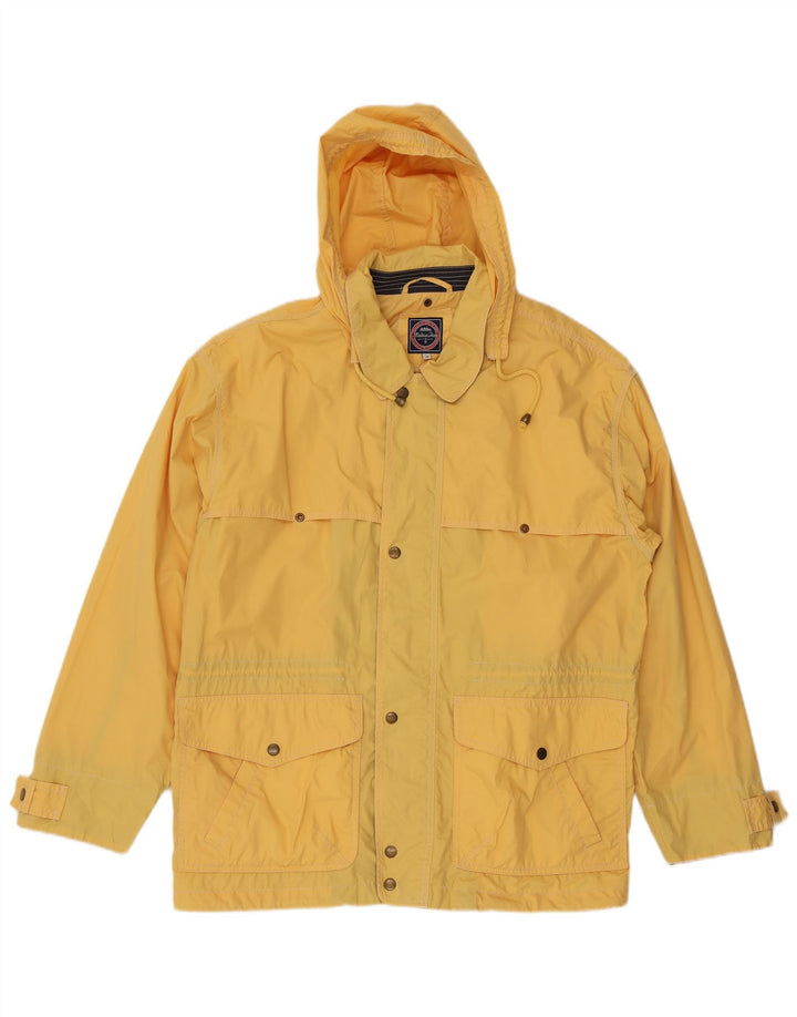 Vintage Herre Hooded Utility Jacket UK 38 Medium Yellow Polyester