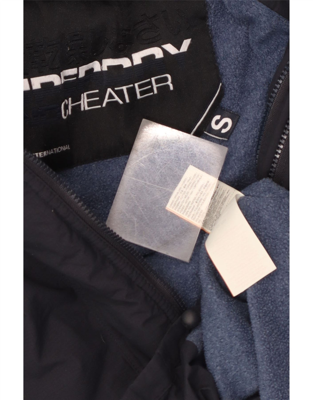 Superdry Windcheater vindjakke med hætte til mænd UK 36 Small Navy Blue