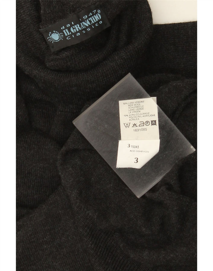 IL GRANCHIO Herre Rullehals sweater Medium Grå Uld