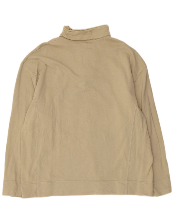 Calvin Klein Jeans Herre Zip Neck Sweatshirt Jumper XL Beige Bomuld