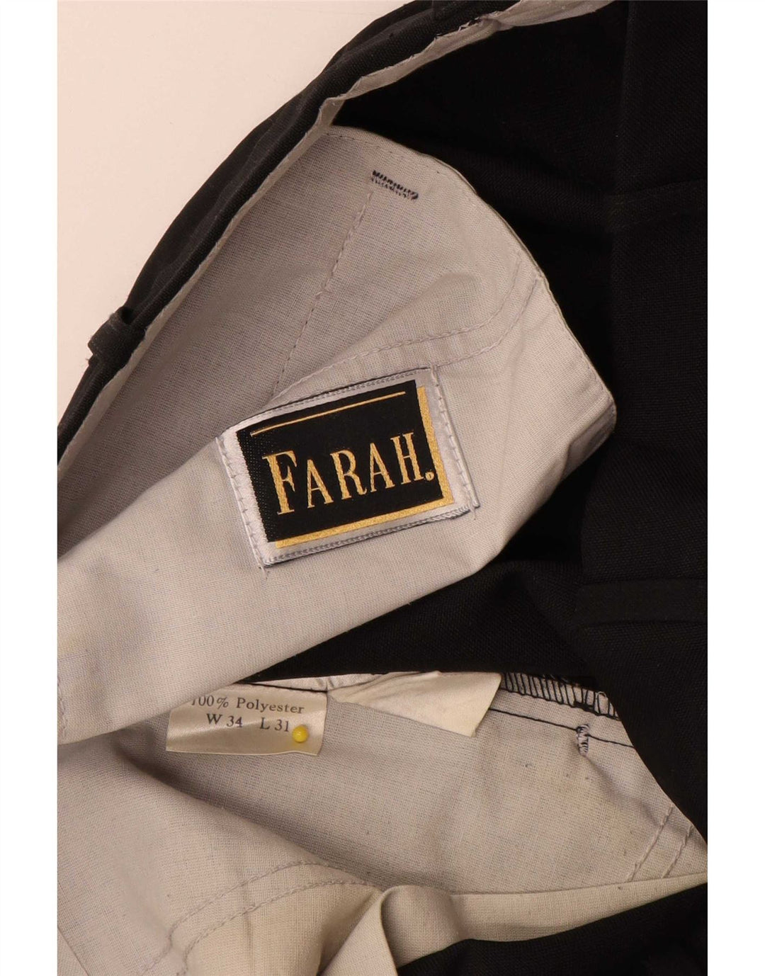 Farah Herre Pegged Suit Bukser W34 L31 Sort Polyester