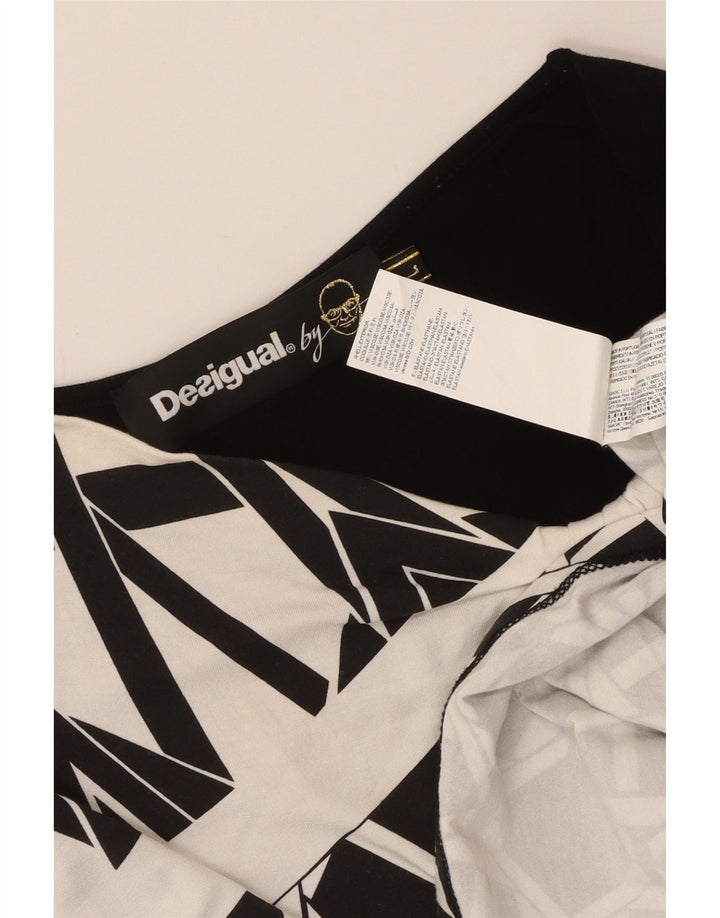 Desigual Damevest Top UK 14 Stor sort geometrisk viskose