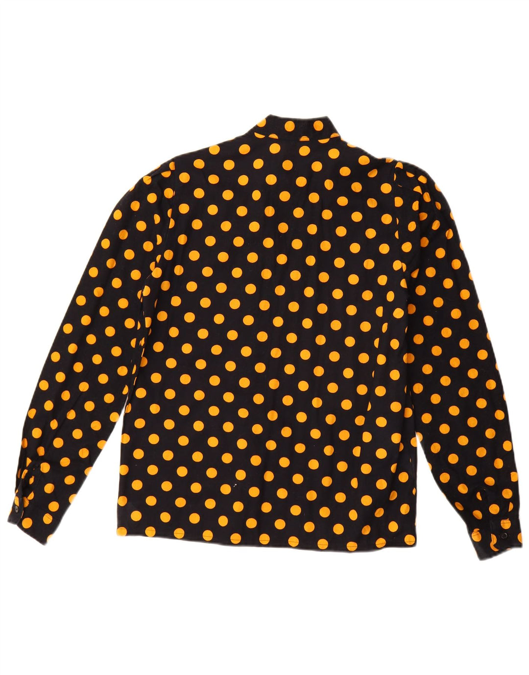 Vintage dameskjorte bluse EU 38 Medium Sort Polka Dot Bomuld