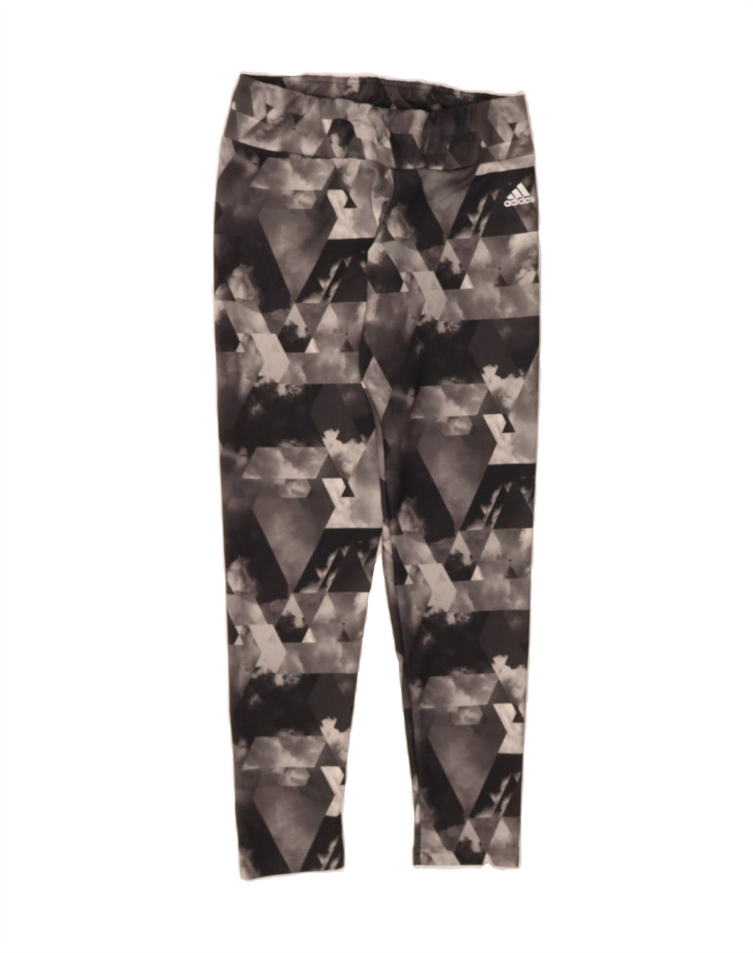 ADIDAS Womens Climalite Leggings UK 12/14 Medium  Black Geometric Vintage Adidas and Second-Hand Adidas from Messina Hembry 