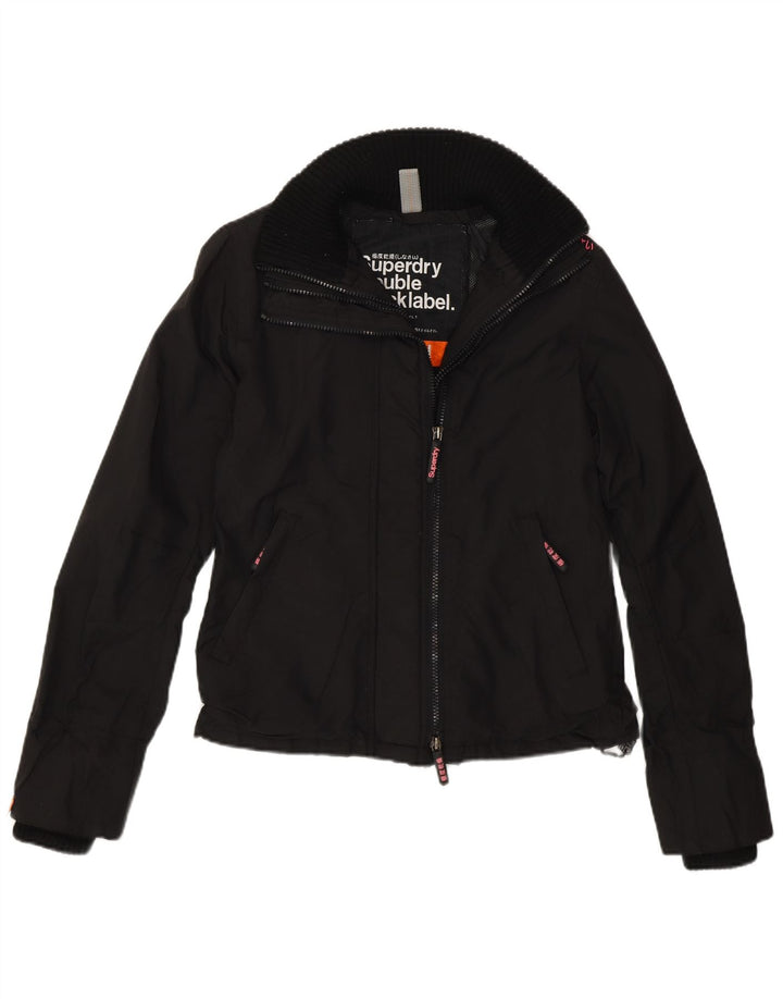 Superdry regnjakke til kvinder UK 10 Lille sort nylon