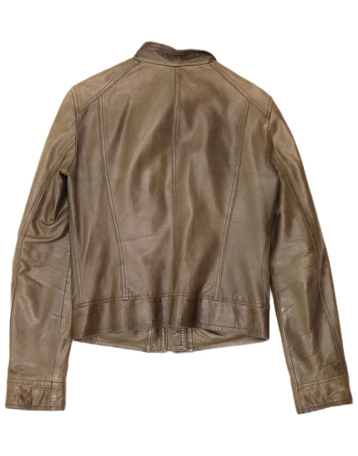 Vintage læderjakke til kvinder IT 42 Medium Khaki Læder