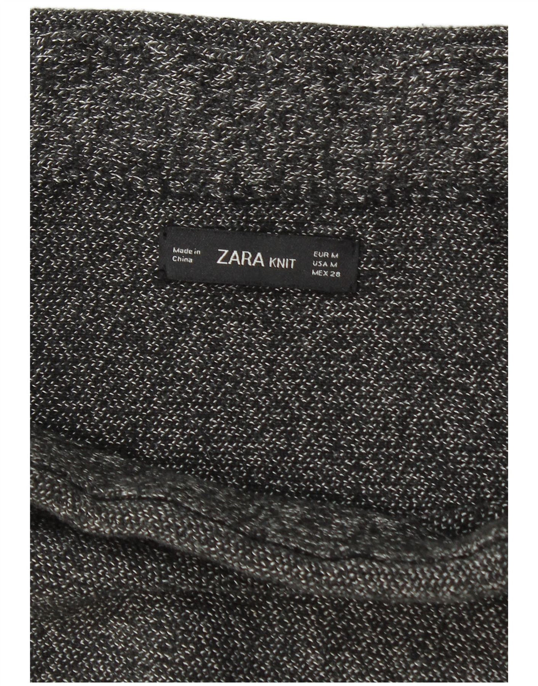 Zara Kvinder strik blyantnederdel Medium W28 Grå Flecked