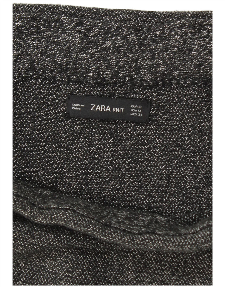 Zara Kvinder strik blyantnederdel Medium W28 Grå Flecked