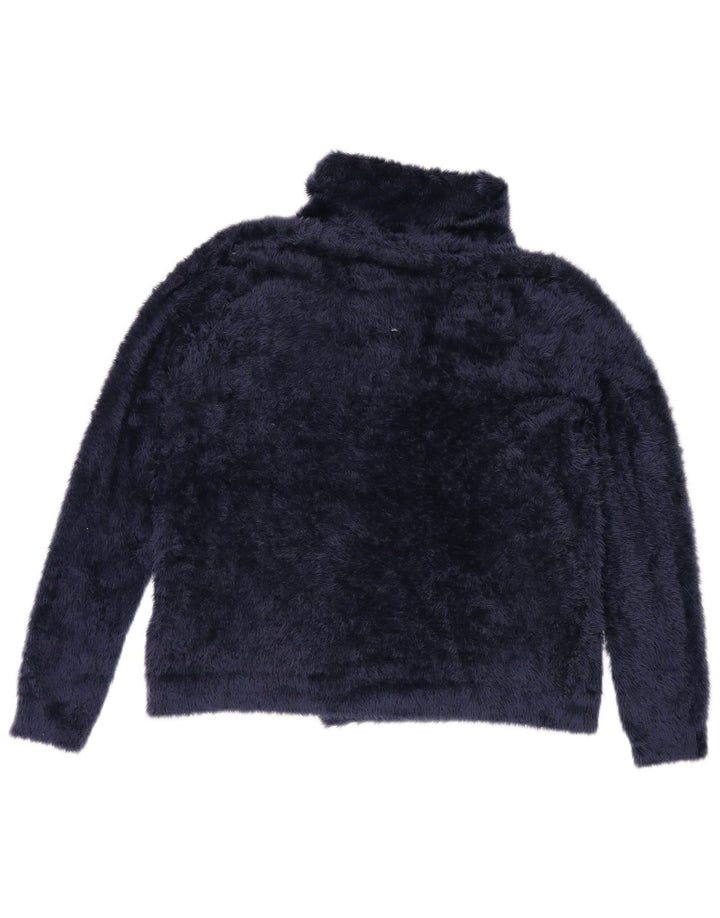Marks & Spencer Dame Oversized Faux Fur Jacket UK 10 Small Navy Blue